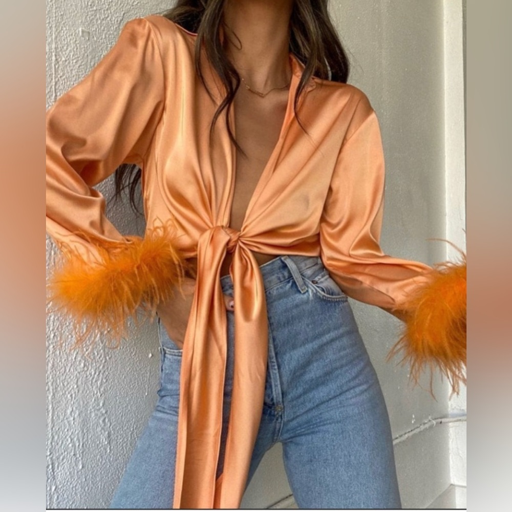 Rumoured Orange Cross Top